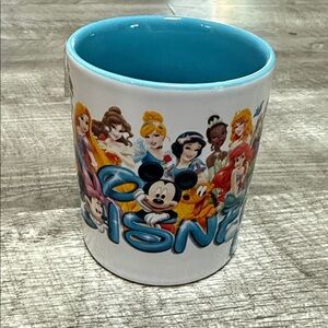 Disney Mug with Blue Interior and Character Collage